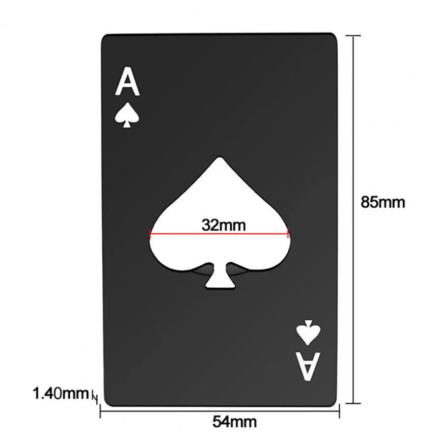 Skanto | Creative Poker Bottle Opener: Stainless Steel Credit Card Size - Bar & Restaurant Beer Tool Gift