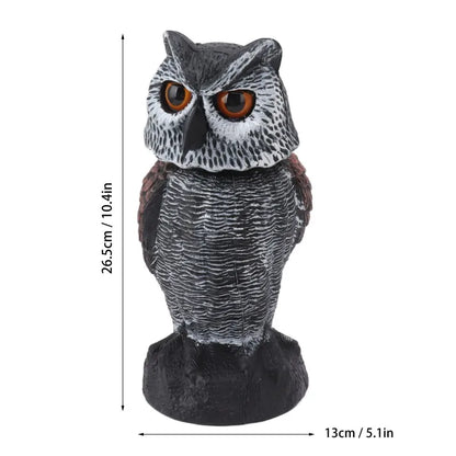 BowLift | Bird deterrent owl SkyGuard | Head nodding in the wind | Realistic design | For garden & balcony