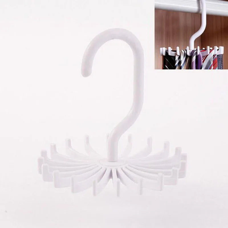 Skanto | Rotating Hook Holder - Space-Saving Tie, Belt, and Scarf Hanger for Closet Organization