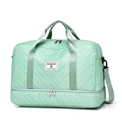 BowLift | Raumio TravelFlex Lightweight Travel Bag with Diamond Pattern | Large Sports & Weekend Bag with Shoe Compartment & Wet Compartment | Cabin Luggage Suitable & Foldable