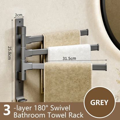 Skanto | Rotbart Towel Bar Rotbart Towel Rack Space Aluminum 1/2/3/4/5-Bar Towel Holder Kitchen Shelf Kitchen Hanging Shelf Wall Mounted