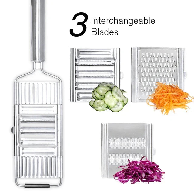 Skanto Stainless Steel Grater | Portable Handheld Vegetable Slicer | Easy-Clean Multifunctional Kitchen Tool