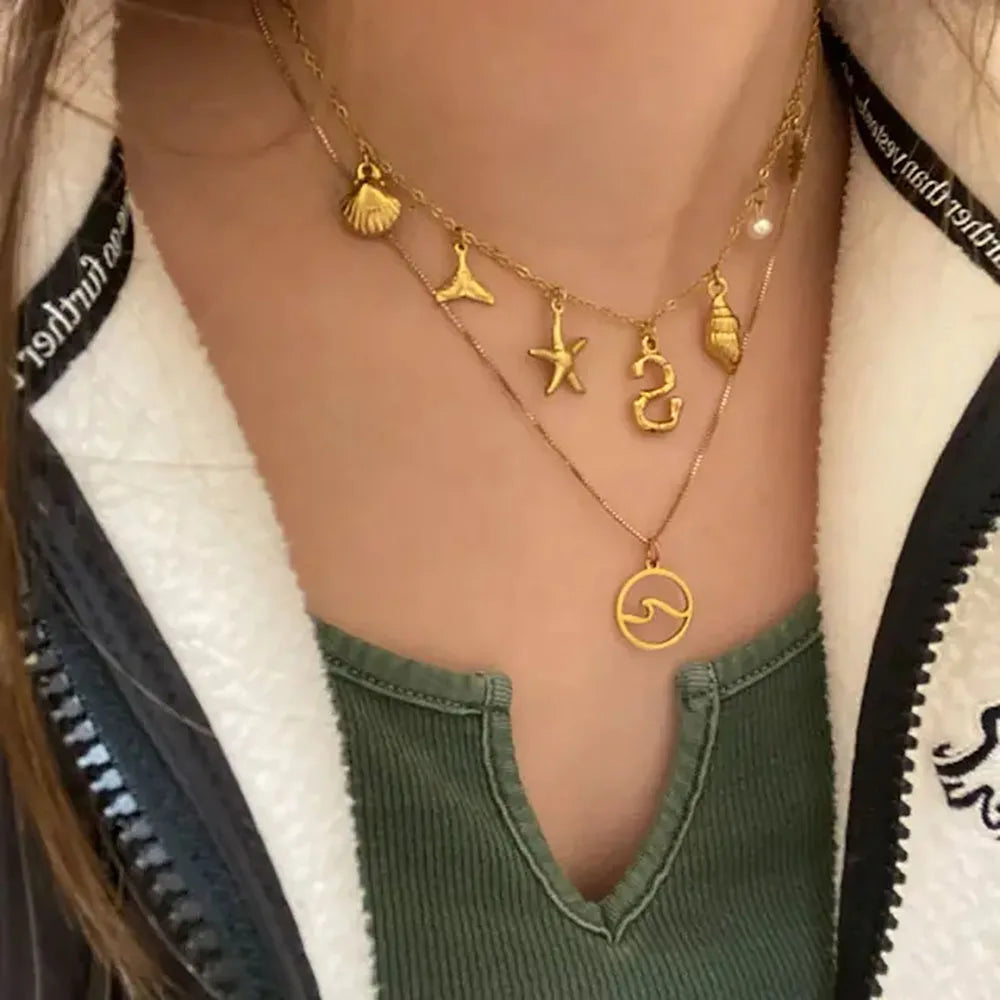 BowLift | Personalized Summer Sea Shell Letter Initial Necklace