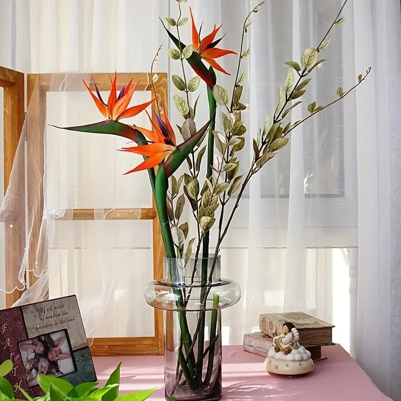 BowLift | Floriva 3 Piece Set Artificial Strelitzias | Bird of Paradise Flowers | 24.5 cm Long Stems | Decoration for Home, Office & Events