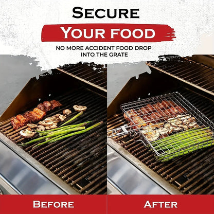 Kalsten | Grillaro BBQ Basket | Foldable & Non-Stick | Stainless Steel & Heat Resistant | For Meat & Vegetables