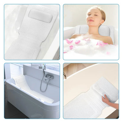 HydroComfort Non-Slip Bathtub Mat with Pillow Bowlift
