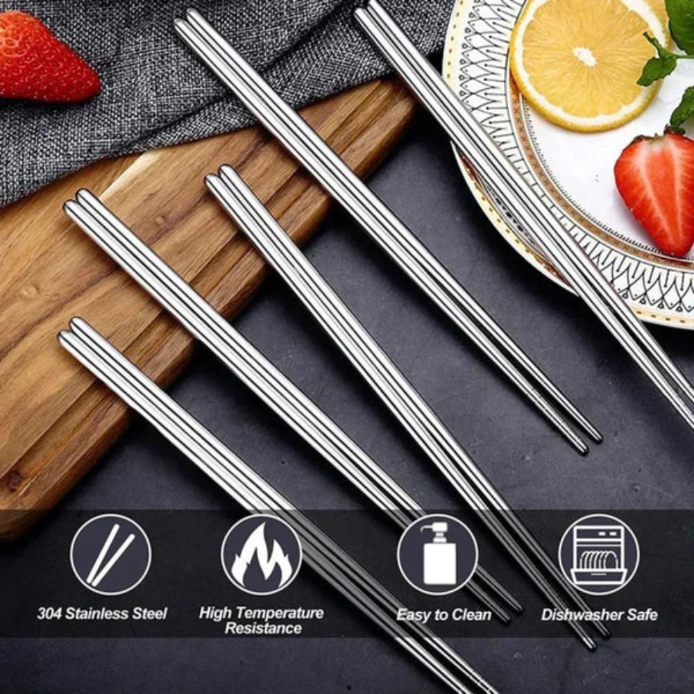 Skanto | Stainless Steel Chopsticks 5 Pair Set