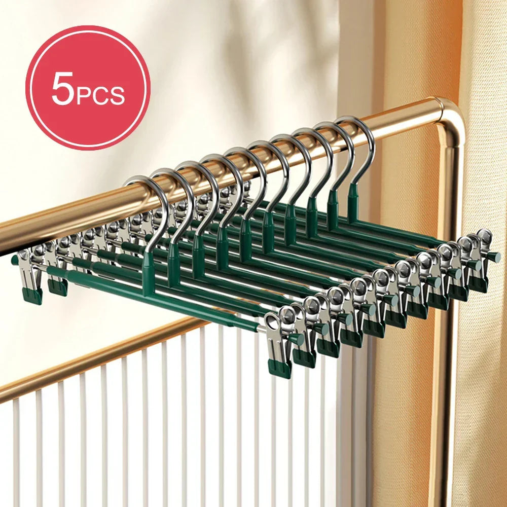 Kalsten | Closyra Stainless Steel Hanger with Clips | Adjustable & Non-Slip | For Skirts, Pants & Underwear | Space-Saving & Seamless