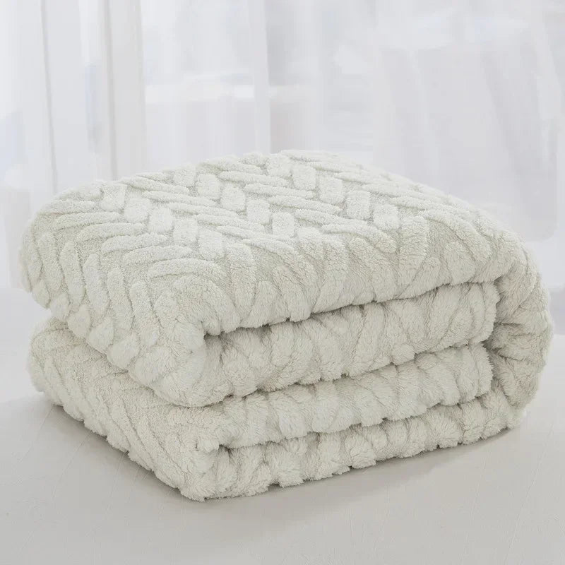 BowLift | Jacquard Fleece Blanket CozyWeave | Single Layer & Double Sided | Soft Tafu & Shu Cotton Fleece | For Autumn & Winter