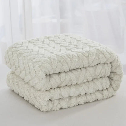 BowLift | Jacquard Fleece Blanket CozyWeave | Single Layer & Double Sided | Soft Tafu & Shu Cotton Fleece | For Autumn & Winter