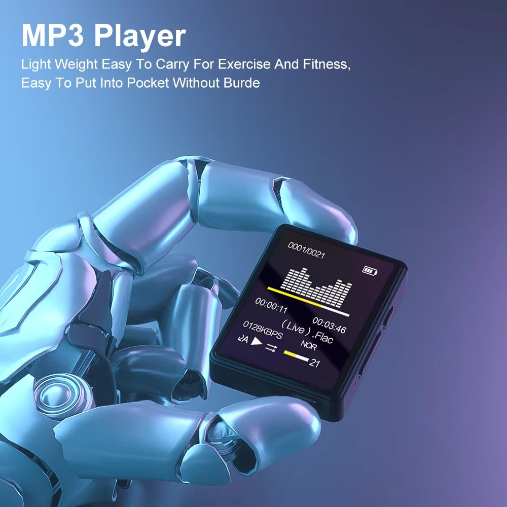 BowLift | Portable Bluetooth MP3 Player with HiFi Stereo, Mini MP4 Video Playback, LED Screen and Voice Recording
