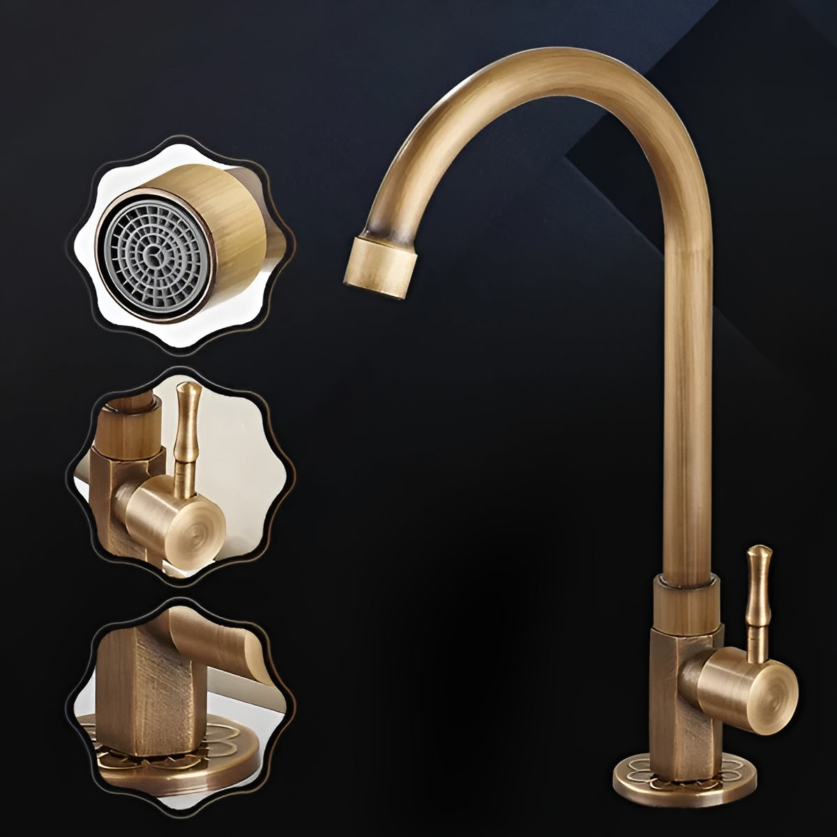 Brass kitchen faucet – DuraBowlifte and Stylish | Perfect for sink and countertop | Bowlift