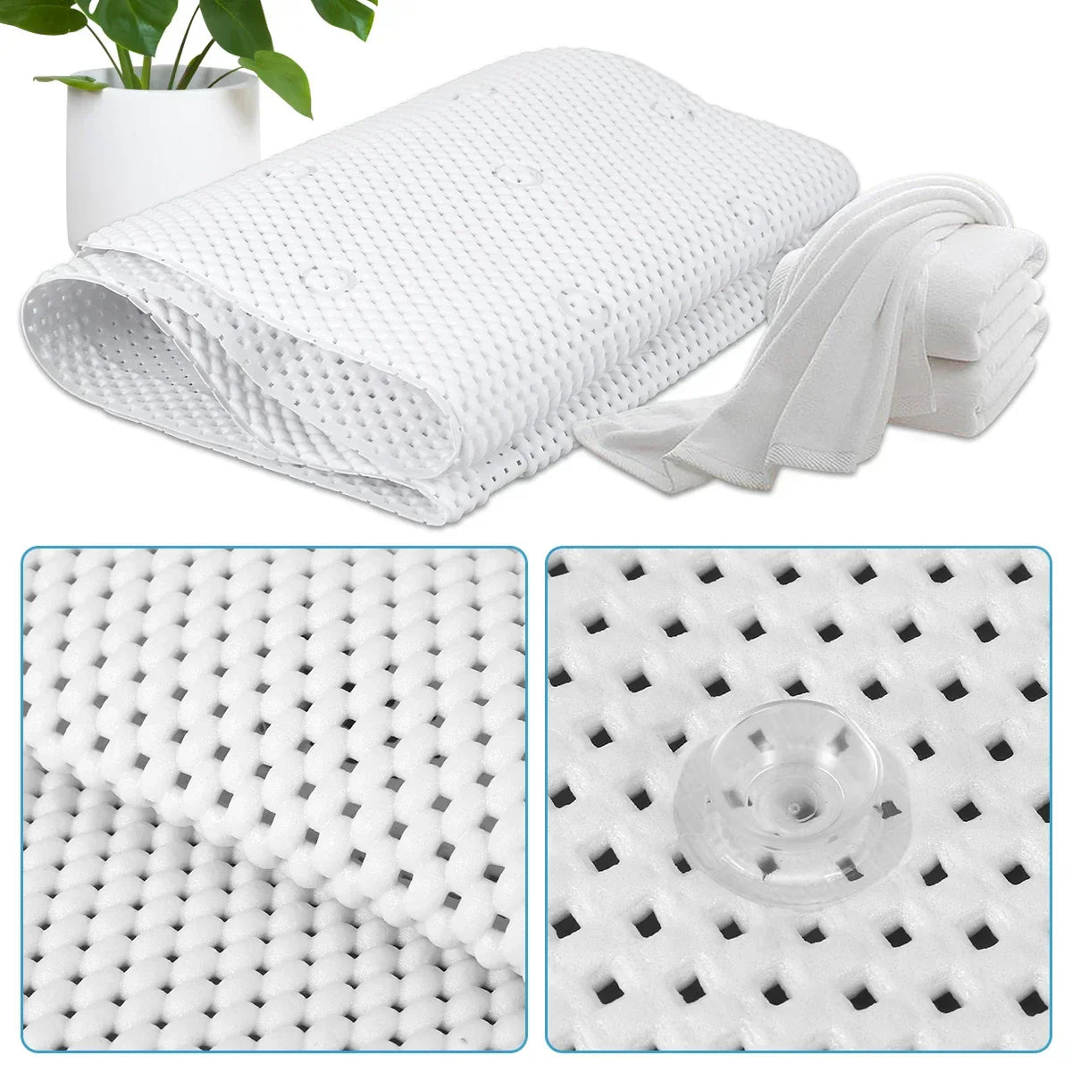 HydroComfort Non-Slip Bathtub Mat with Pillow Bowlift