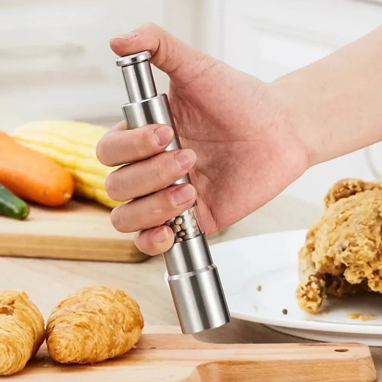 Skanto | Stylish Pepper and Salt Grinder with Manual Mechanism