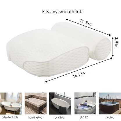 Skanto | Luxurious Bath Spa Pillow with Air Mesh Technology for Neck, Head, and Back Support