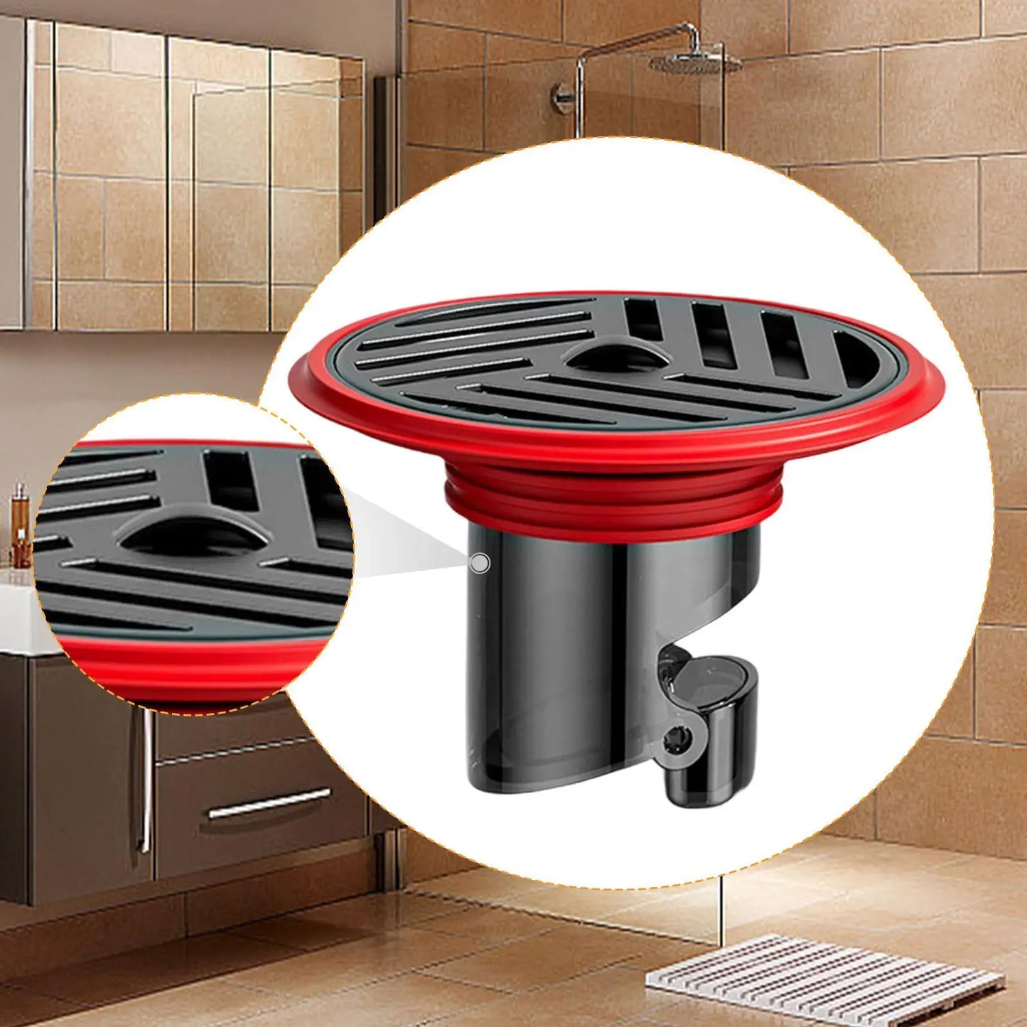 AquaShield Compact Floor Drain – Stainless Steel & Silicone Backflow Protection for Bathroom, Shower & Kitchen Bowlift
