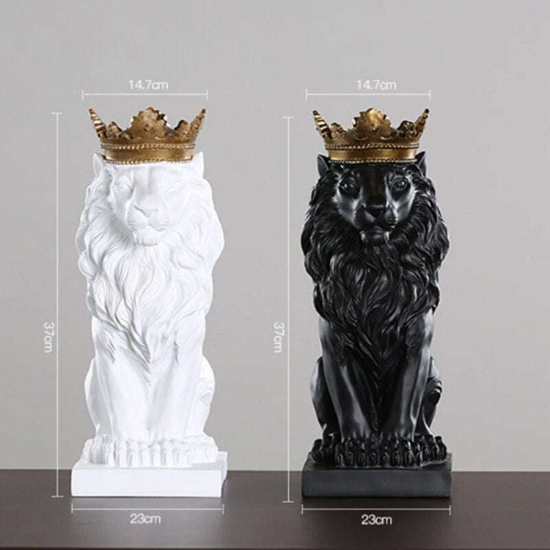 Skanto Tier Figur Resin Crown Lion Statue Handmade Artwork Gift Home Office Decor Ornament Living Room Desk Home Decor