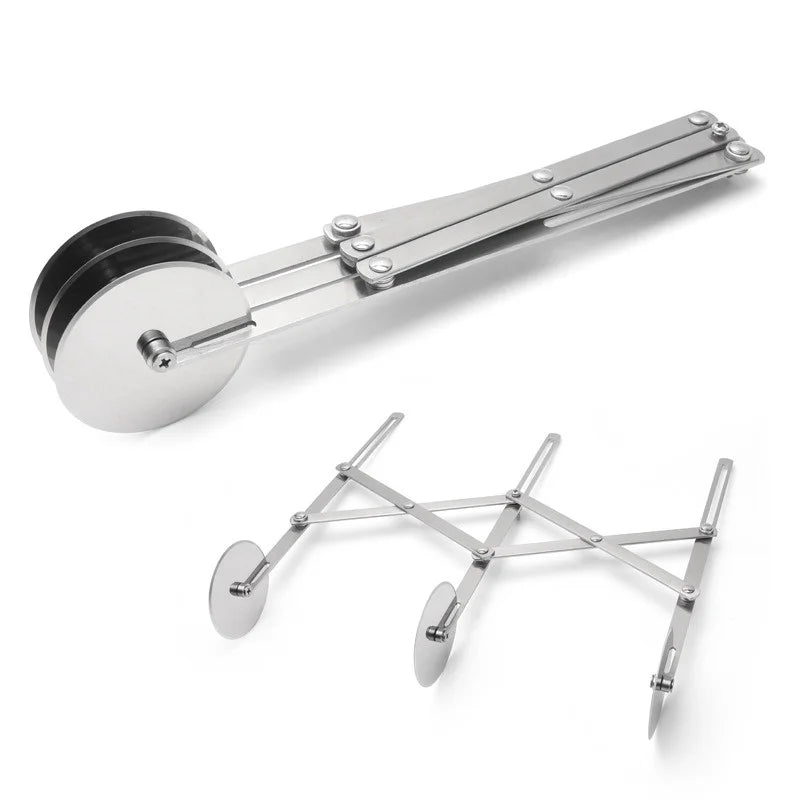 BowLift | SlicePro Stainless Steel Dough Cutter | Foldable & Adjustable | 3–7 Wheels | Perfect Portioning for Pizza, Pastries & Pasta