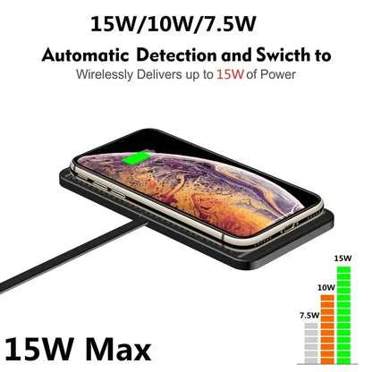 BowLift | Voltigo Wireless Charging Pad | 15W Fast Charger | Non-Slip & Ultra-Slim | Compatible with iPhone & Samsung