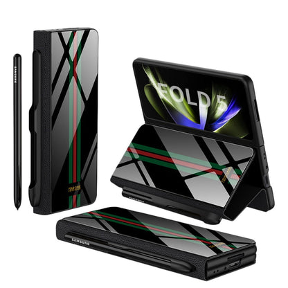 BowLift | Shockproof Armor Case Glass Cover Stand Insert Card Leather Case for Samsung Galaxy Z Fold 5/4