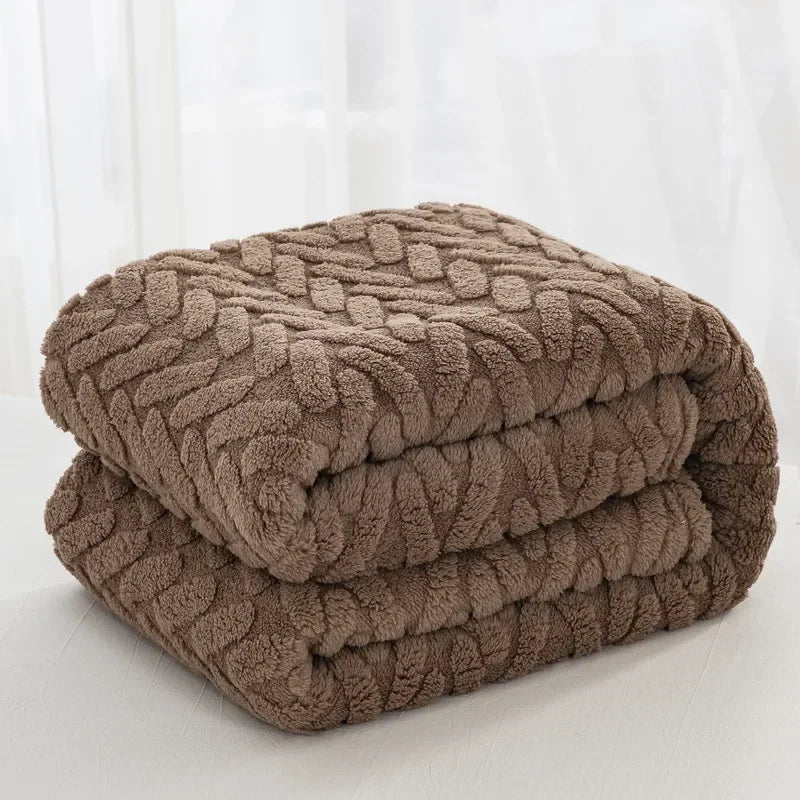 BowLift | Jacquard Fleece Blanket CozyWeave | Single Layer & Double Sided | Soft Tafu & Shu Cotton Fleece | For Autumn & Winter