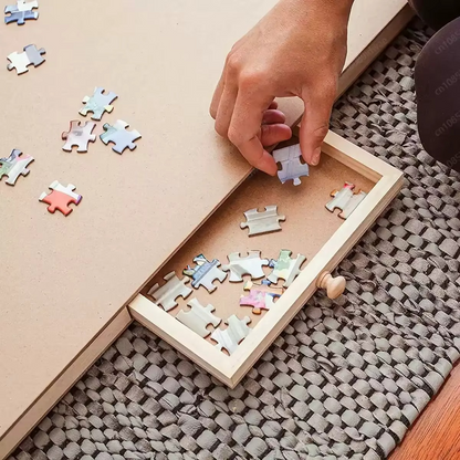 Skanto | Foldable Wooden Jigsaw Puzzle Board with 4 Storage Drawers for up to 1500 Pieces