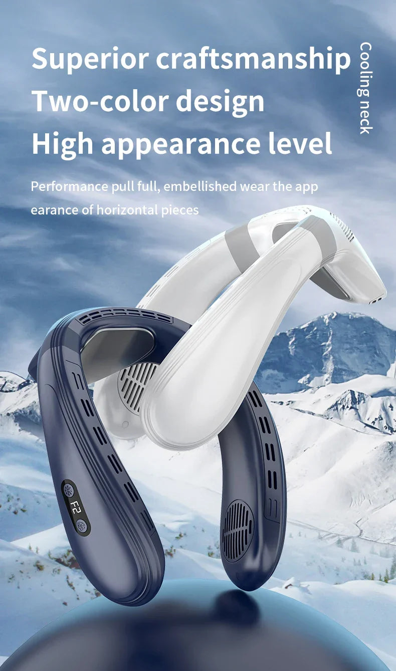 Portable Neck Fan 5200mAh – Rechargeable Portable Semiconductor Cooling Fan, Personal Portable Neck Air Conditioner | Karnz