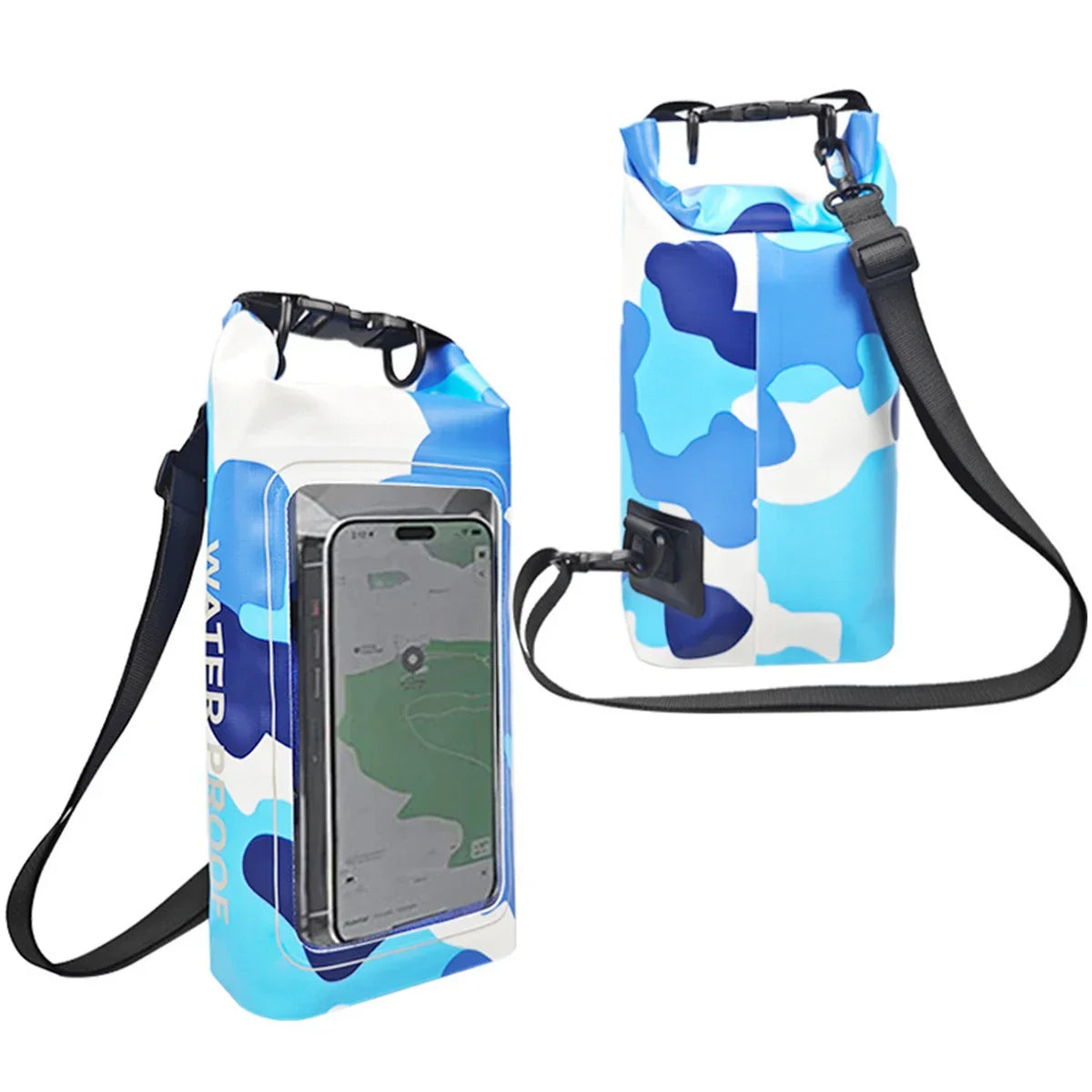 BowLift | AquaVault Waterproof Dry Bag 2L | With Touchscreen Window | Outdoor Bag for Kayaking, Trekking & Water Sports