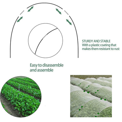 Karnz | Plantura FlexGrow Fiberglass Garden Hoop Set | DIY Plant Tunnel for Raised Beds & Cold Frames | Rustproof & Reusable | Incl. Connectors