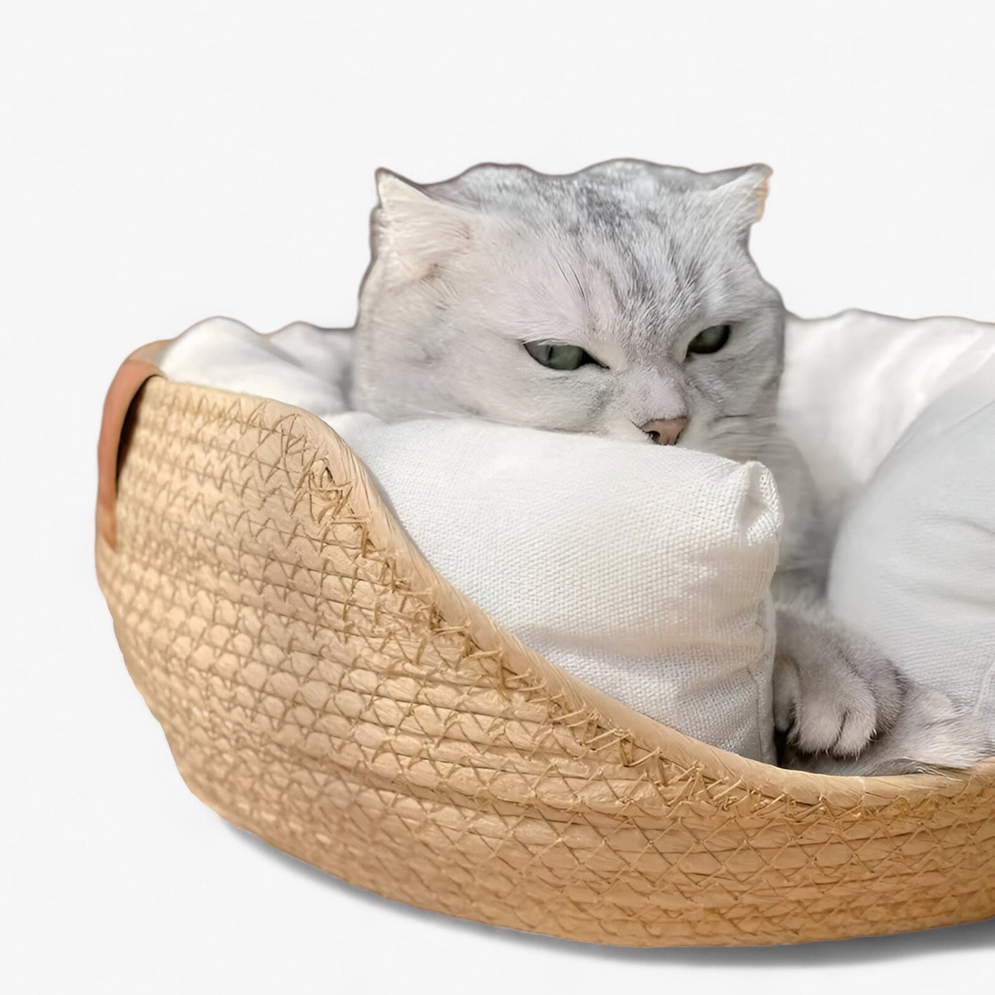 Skanto | Hand-Woven Bamboo Pet Bed with Soft Cushion – Luna Nest
