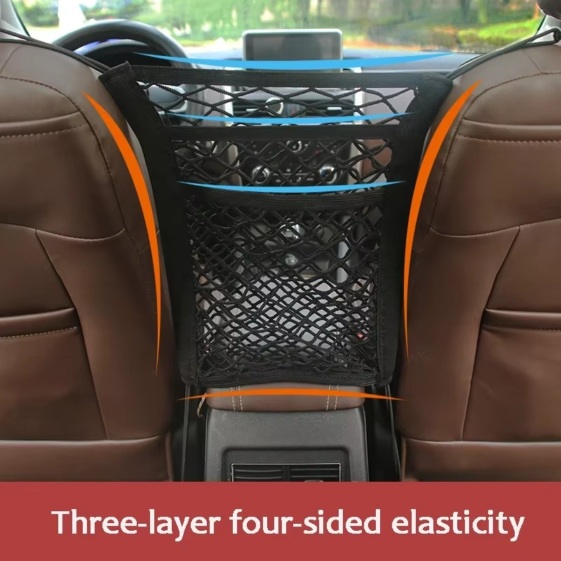 BowLift | Stretchable Car Seat Divider & Storage Net with Pet Barrier