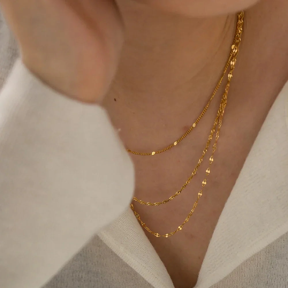 BowLift | 18k Dainty Classic Three Layer Necklace Stack