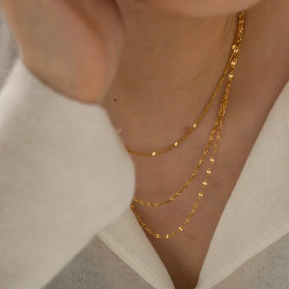 BowLift | 18k Dainty Classic Three Layer Necklace Stack