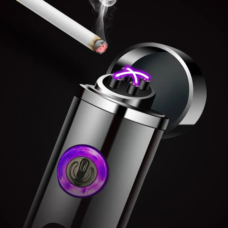 BowLift | Voltrino Cylinder USB lighter | Double arc technology | Rechargeable & windproof | Noble metal casing for men