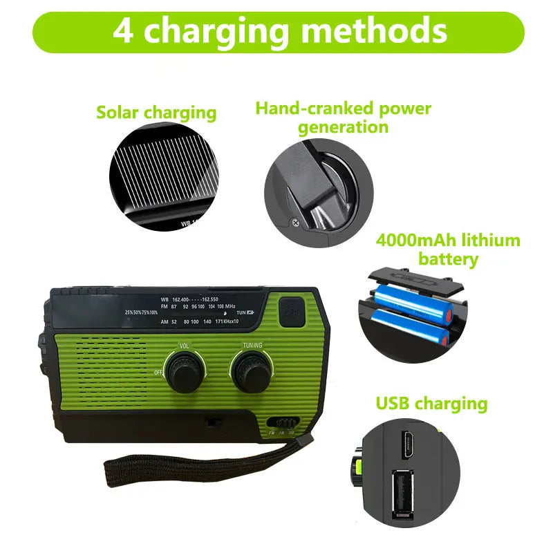 Emergency solar radio