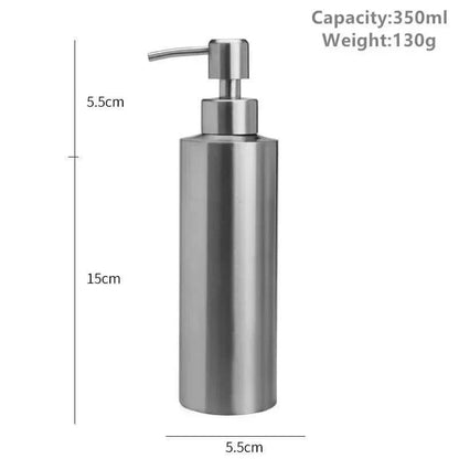 Elegant stainless steel hand pump soap dispenser 250ml/350ml/550ml