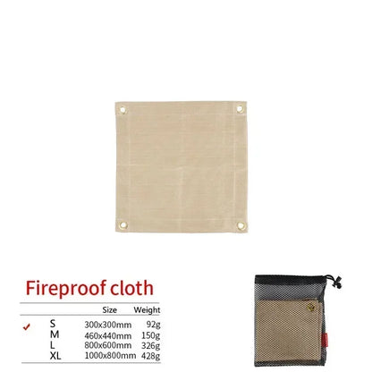 Skanto | CampVita Fire Protection Camping Mat | Heat Resistant & Fireproof | Ideal for Grills & Campfires | Fiberglass Beige