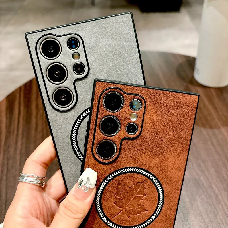 Sandsberg | Leather Samsung Galaxy Magnetic Wireless Charging Case