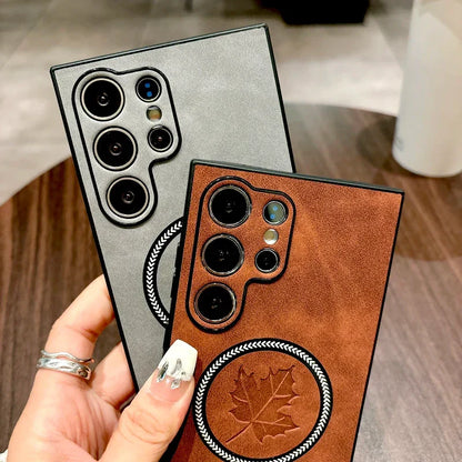 Sandsberg | Leather Samsung Galaxy Magnetic Wireless Charging Case
