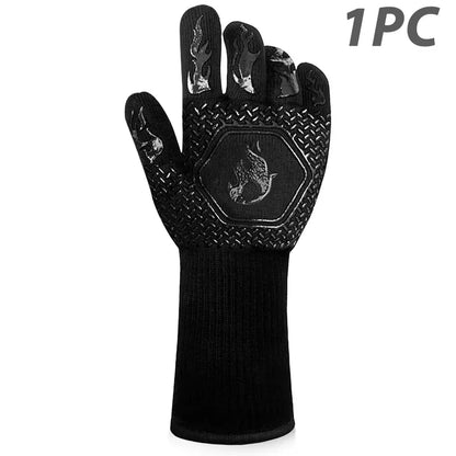 Brehn | ThermaGrip Heat-Resistant Grill Glove | Silicone & Cotton | Non-slip & Fireproof up to 800 °C | For Grill, Oven & BBQ | 1 Piece