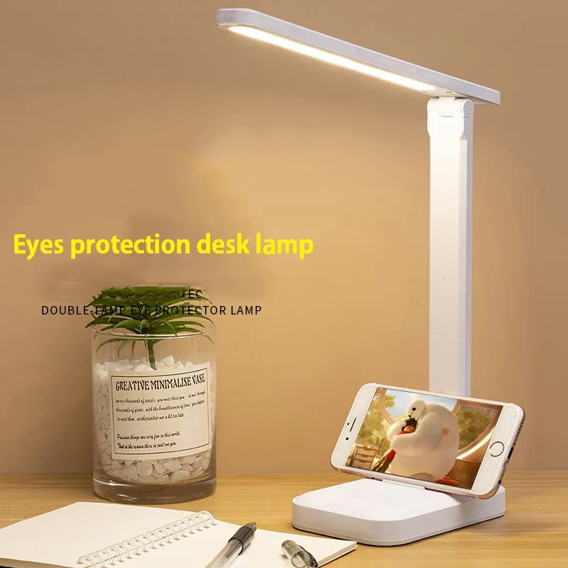 6000mAh rechargeable LED table lamp USB 3-color steplessly dimmable desk lamp Touch foldable eye-caring reading night light
