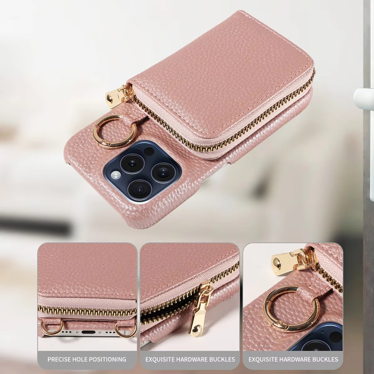 Skanto | Premium Leather Multi-Function iPhone Case with Anti-Degauss Protection