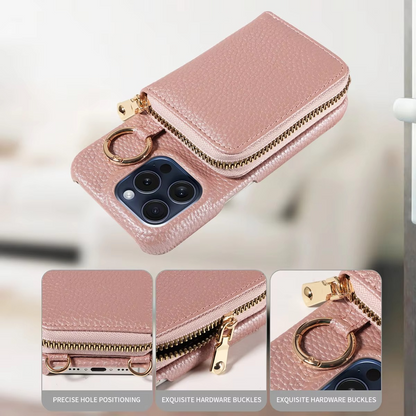 Skanto | Premium Leather Multi-Function iPhone Case with Anti-Degauss Protection