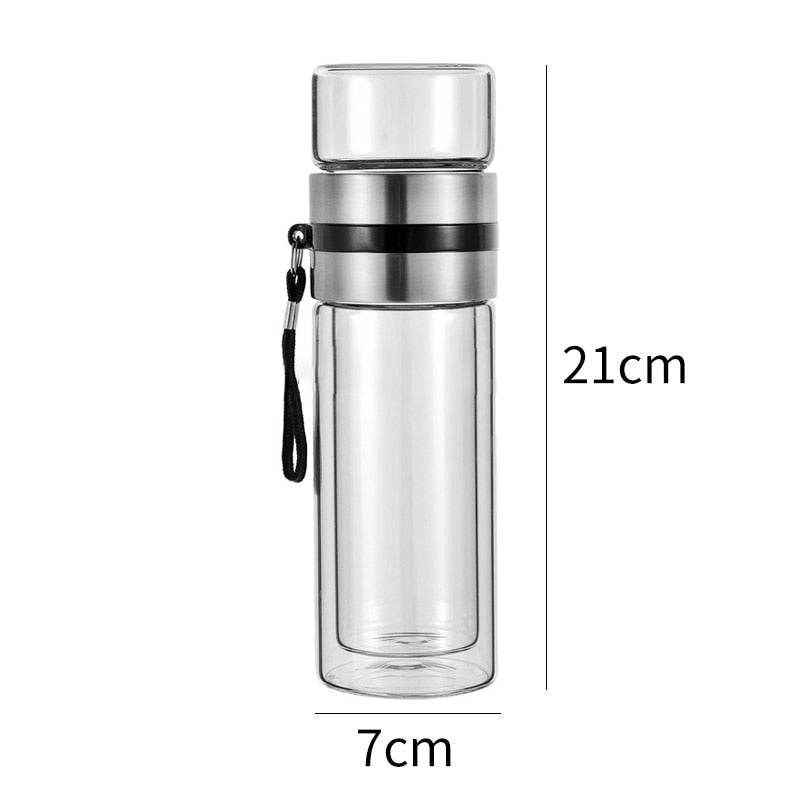 Skanto | 2i1 Double-Wall Thermal Smart Tea Glass Bottle