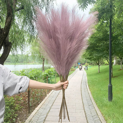5 Pieces 100 cm Artificial Pampas Grass Dried Flower Bouquet, Decoration for Weddings, Parties, Home, Room, DIY Artificial Plant Decoration Accessories