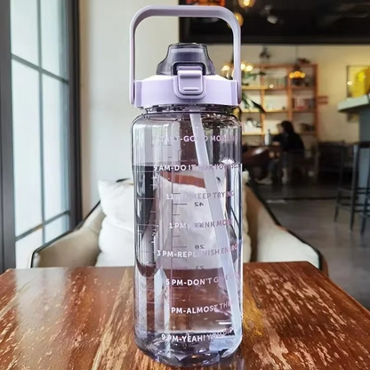 Skanto | Large 68oz Sport Water Bottle with Straw and Time Marker for Gym and Outdoor Fitness