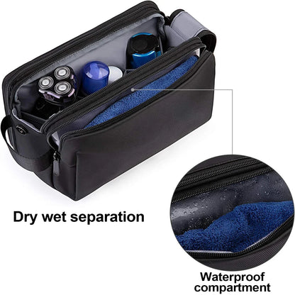 BowLift | Gentrax Toiletry Bag Men | Water Repellent & Large | Tear Resistant Travel Organizer with Wet Compartment | Dopp Kit for Shaving & Care