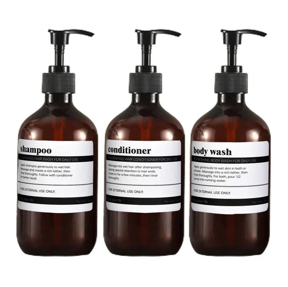 AmberLux 3-Piece Refillable Dispenser Set Skanto
