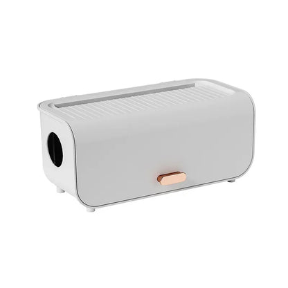 BowLift | OrgaVolt Cable Box with Lid | Dustproof & Water Resistant | Storage Box for Power Strips & Charging Cables | For Living Room & Office