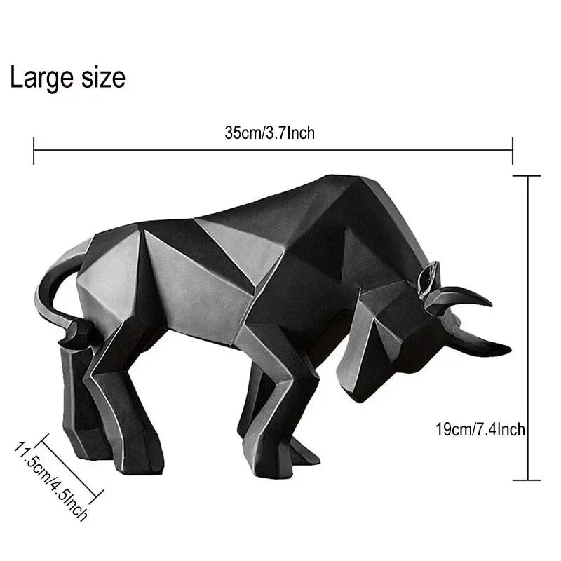 BowLift | ToroArte Bull Sculpture | Nordic Design | Resin Figure Modern | 35 cm / 26 cm